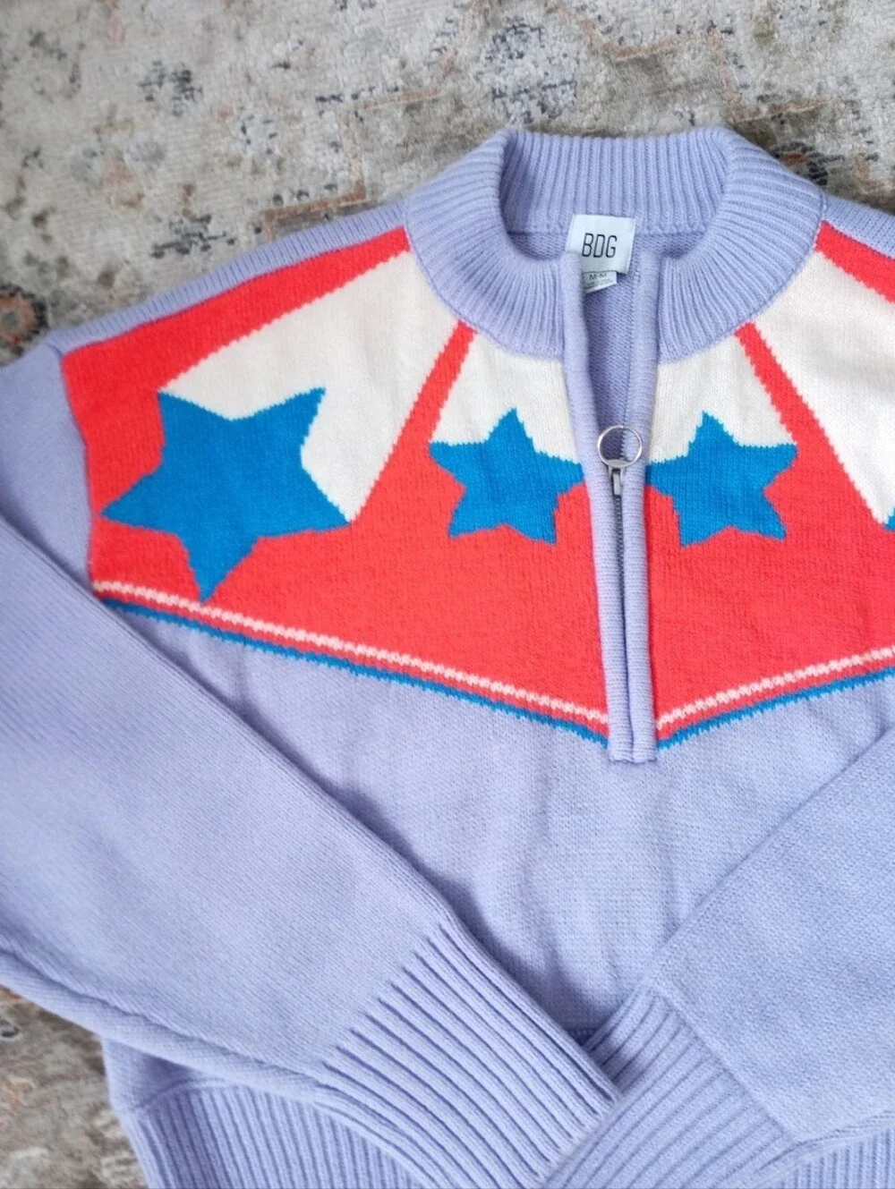 BDG Lilac Crewneck Cropped Sweater